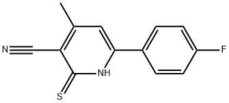 6-(4-FLUOROPHENYL)-1,2-DIHYDRO-4-METHYL-2-THIOXOPYRIDINE-3-CARBONITRILE 结构式