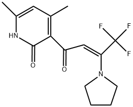 4,6-DIMETHYL-3-[(2Z)-4,4,4-TRIFLUORO-3-PYRROLIDIN-1-YLBUT-2-ENOYL]PYRIDIN-2(1H)-ONE 结构式