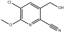 5-CHLORO-3-(HYDROXYMETHYL)-6-METHOXYPYRIDINE-2-CARBONITRILE 结构式