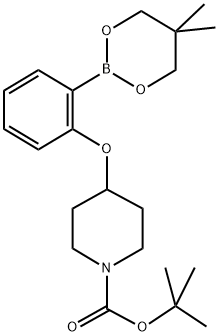 TERT-BUTYL 4-[2-(5,5-DIMETHYL-1,3,2-DIOXABORINAN-2-YL)PHENOXY]PIPERIDINE-1-CARBOXYLATE 结构式