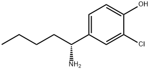 4-((1R)-1-AMINOPENTYL)-2-CHLOROPHENOL 结构式