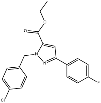 ETHYL 1-(4-CHLOROBENZYL)-3-(4-FLUOROPHENYL)-1H-PYRAZOLE-5-CARBOXYLATE 结构式