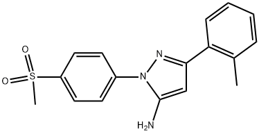 1-(4-(METHYLSULFONYL)PHENYL)-3-O-TOLYL-1H-PYRAZOL-5-AMINE 结构式