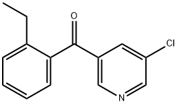 3-CHLORO-5-(2-ETHYLBENZOYL)PYRIDINE 结构式