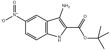 3-AMINO-5-NITRO-1H-INDOLE-2-CARBOXYLIC ACID TERT-BUTYL ESTER 结构式