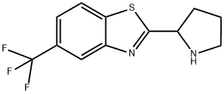 2-PYRROLIDIN-2-YL-5-(TRIFLUOROMETHYL)-1,3-BENZOTHIAZOLE 结构式