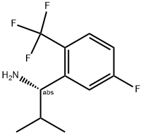 (1S)-1-[5-FLUORO-2-(TRIFLUOROMETHYL)PHENYL]-2-METHYLPROPYLAMINE 结构式