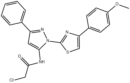 2-CHLORO-N-{1-[4-(4-METHOXYPHENYL)-1,3-THIAZOL-2-YL]-3-PHENYL-1H-PYRAZOL-5-YL}ACETAMIDE 结构式