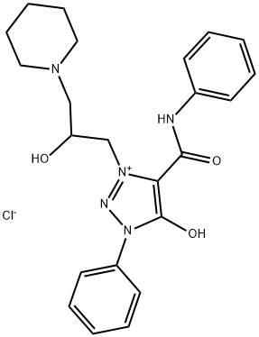 5-(ANILINOCARBONYL)-1-[2-HYDROXY-3-(1-PIPERIDINIUMYL)PROPYL]-3-PHENYL-3H-1,2,3-TRIAZOL-1-IUM-4-OLATE CHLORIDE 结构式