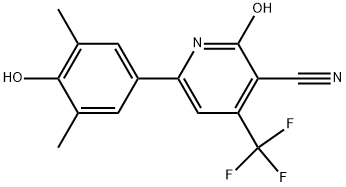 4-(TRIFLUOROMETHYL)-2-HYDROXY-6-(4-HYDROXY-3,5-DIMETHYLPHENYL)PYRIDINE-3-CARBONITRILE 结构式