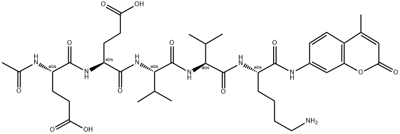 Ac-Glu-Glu-Val-Val-Lys-7-amino-4-methylcoumarin 结构式