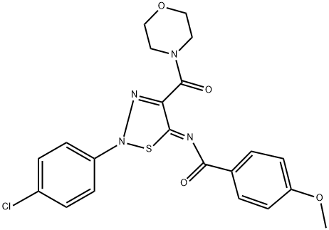 N-[(5Z)-2-(4-CHLOROPHENYL)-4-(MORPHOLIN-4-YLCARBONYL)-1,2,3-THIADIAZOL-5(2H)-YLIDENE]-4-METHOXYBENZAMIDE 结构式