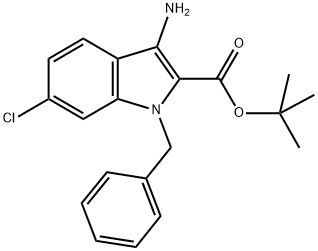 3-AMINO-1-BENZYL-6-CHLORO-1H-INDOLE-2-CARBOXYLIC ACID TERT-BUTYL ESTER 结构式