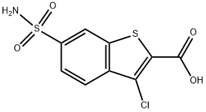 6-(AMINOSULFONYL)-3-CHLORO-1-BENZOTHIOPHENE-2-CARBOXYLIC ACID 结构式