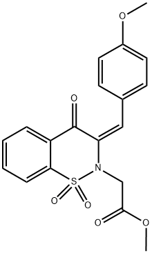 METHYL [(3E)-3-(4-METHOXYBENZYLIDENE)-1,1-DIOXIDO-4-OXO-3,4-DIHYDRO-2H-1,2-BENZOTHIAZIN-2-YL]ACETATE 结构式