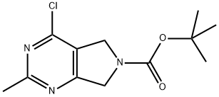 TERT-BUTYL 4-CHLORO-2-METHYL-5H-PYRROLO[3,4-D]PYRIMIDINE-6(7H)-CARBOXYLATE 结构式