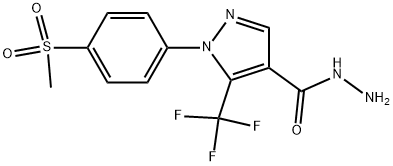 5-(TRIFLUOROMETHYL)-1-(4-(METHYLSULFONYL)PHENYL)-1H-PYRAZOLE-4-CARBOHYDRAZIDE 结构式