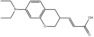 (2E)-3-[7-(Diethylamino)-3,4-dihydro-2H-chromen-3-yl]acrylic acid 结构式