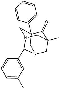 5-METHYL-2-(3-METHYLPHENYL)-7-PHENYL-1,3-DIAZATRICYCLO[3.3.1.1~3,7~]DECAN-6-ONE 结构式