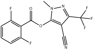 4-CYANO-1-METHYL-3-(TRIFLUOROMETHYL)-1H-PYRAZOL-5-YL 2,6-DIFLUOROBENZENECARBOXYLATE 结构式