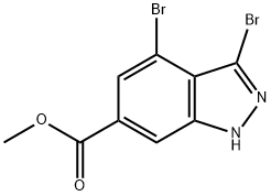 3,4-DIBROMO-6-INDAZOLECARBOXYLIC ACID METHYL ESTER 结构式