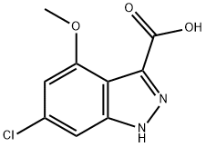 6-CHLORO-4-METHOXY-3-(1H)INDAZOLE CARBOXYLIC ACID 结构式