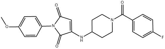 3-(1-(4-FLUOROBENZOYL)PIPERIDIN-4-YLAMINO)-1-(4-METHOXYPHENYL)-1H-PYRROLE-2,5-DIONE 结构式