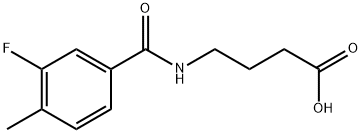 4-[(3-FLUORO-4-METHYLBENZOYL)AMINO]BUTANOIC ACID 结构式