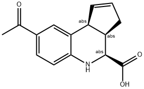 (3aR,4S,9bS)-8-Acetyl-3a,4,5,9b-tetrahydro-3H-cyclopenta[c]quinoline-4-carboxylic acid 结构式