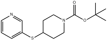 4-(PYRIDIN-3-YLSULFANYL)-PIPERIDINE-1-CARBOXYLIC ACID TERT-BUTYL ESTER 结构式