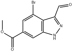 4-BROMO-3-FORMYL-6-INDAZOLECARBOXYLIC ACID METHYL ESTER 结构式