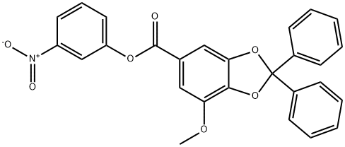 3-硝基苯基7-甲氧基-2,2-二苯基苯并[D][1,3]二氧戊环-5-羧酸酯 结构式