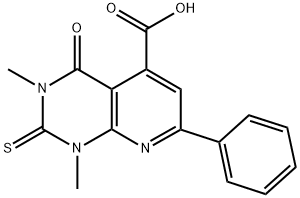 1,3-DIMETHYL-4-OXO-7-PHENYL-2-THIOXO-1,2,3,4-TETRAHYDROPYRIDO[2,3-D]PYRIMIDINE-5-CARBOXYLIC ACID 结构式