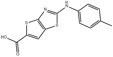 2-[(4-METHYLPHENYL)AMINO]THIENO[2,3-D][1,3]THIAZOLE-5-CARBOXYLIC ACID 结构式