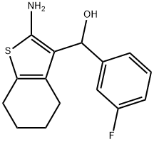 (2-Amino-4,5,6,7-tetrahydro-1-benzothien-3-yl)(3-fluorophenyl)methanol 结构式
