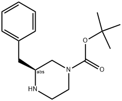 (S)-3-BENZYL-PIPERAZINE-1-CARBOXYLIC ACID TERT-BUTYL ESTER 结构式