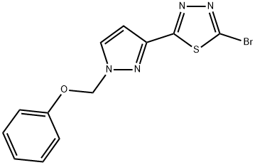 2-BROMO-5-[1-(PHENOXYMETHYL)-1H-PYRAZOL-3-YL]-1,3,4-THIADIAZOLE 结构式