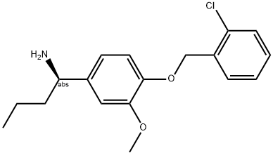 (1R)-1-(4-[(2-CHLOROPHENYL)METHOXY]-3-METHOXYPHENYL)BUTYLAMINE 结构式