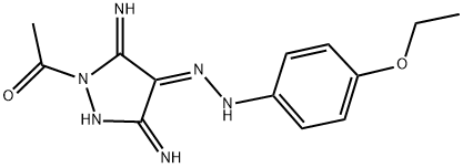 (4E)-1-ACETYL-3,5-DIIMINOPYRAZOLIDIN-4-ONE (4-ETHOXYPHENYL)HYDRAZONE 结构式