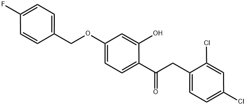 1-(4-(4-FLUOROBENZYLOXY)-2-HYDROXYPHENYL)-2-(2,4-DICHLOROPHENYL)ETHANONE 结构式