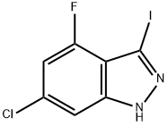 6-氯-4-氟-3-碘-1H-吲唑 结构式