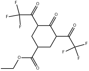 4-Carbethoxy-2,6-bis(trifluoroacetyl)cyclohexanone 结构式