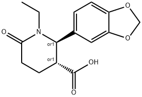 (2R,3R)-2-(1,3-BENZODIOXOL-5-YL)-1-ETHYL-6-OXOPIPERIDINE-3-CARBOXYLIC ACID 结构式