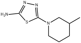 [5-(3-甲基-1-哌啶基)-1,3,4-噻二唑-2-基]胺 结构式