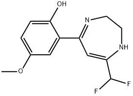 2-[7-DIFLUOROMETHYL-2,3-DIHYDRO-1H-1,4-DIAZEPINE-5-YL]-4-METHOXYPHENOL 结构式