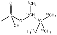 PINACOLYL HYDROGEN METHYLPHOSPHONATE (TRIMETHYLPROPYL-13C6) 结构式