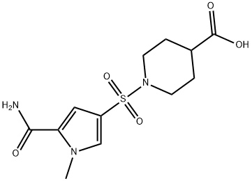 1-[[5-(AMINOCARBONYL)-1-METHYL-1H-PYRROL-3-YL]SULFONYL]PIPERIDINE-4-CARBOXYLIC ACID 结构式