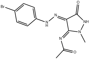 N-{(3Z,4E)-4-[(4-BROMOPHENYL)HYDRAZONO]-2-METHYL-5-OXOPYRAZOLIDIN-3-YLIDENE}ACETAMIDE 结构式