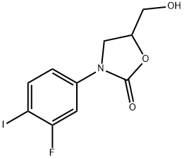 3-(3-FLUORO-4-IODOPHENYL)-5-HYDROXYMETHYLOXAZOLIDIN-2-ONE 结构式