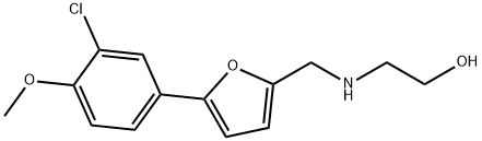 2-(((5-(3-CHLORO-4-METHOXYPHENYL)-2-FURYL)METHYL)AMINO)ETHANOL 结构式